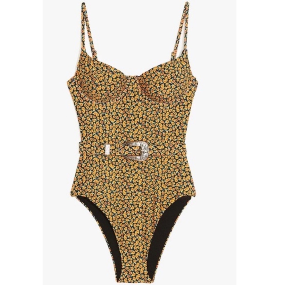 Onia Women's Danielle Swimsuit, Sunflower Ditsy, Floral size small